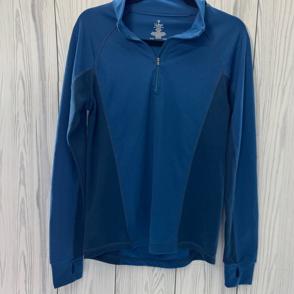Mens LL BEAN Blue Size Small Outdoor Long Sleeve 1/4 Zip Polyester - Picture 3 of 8